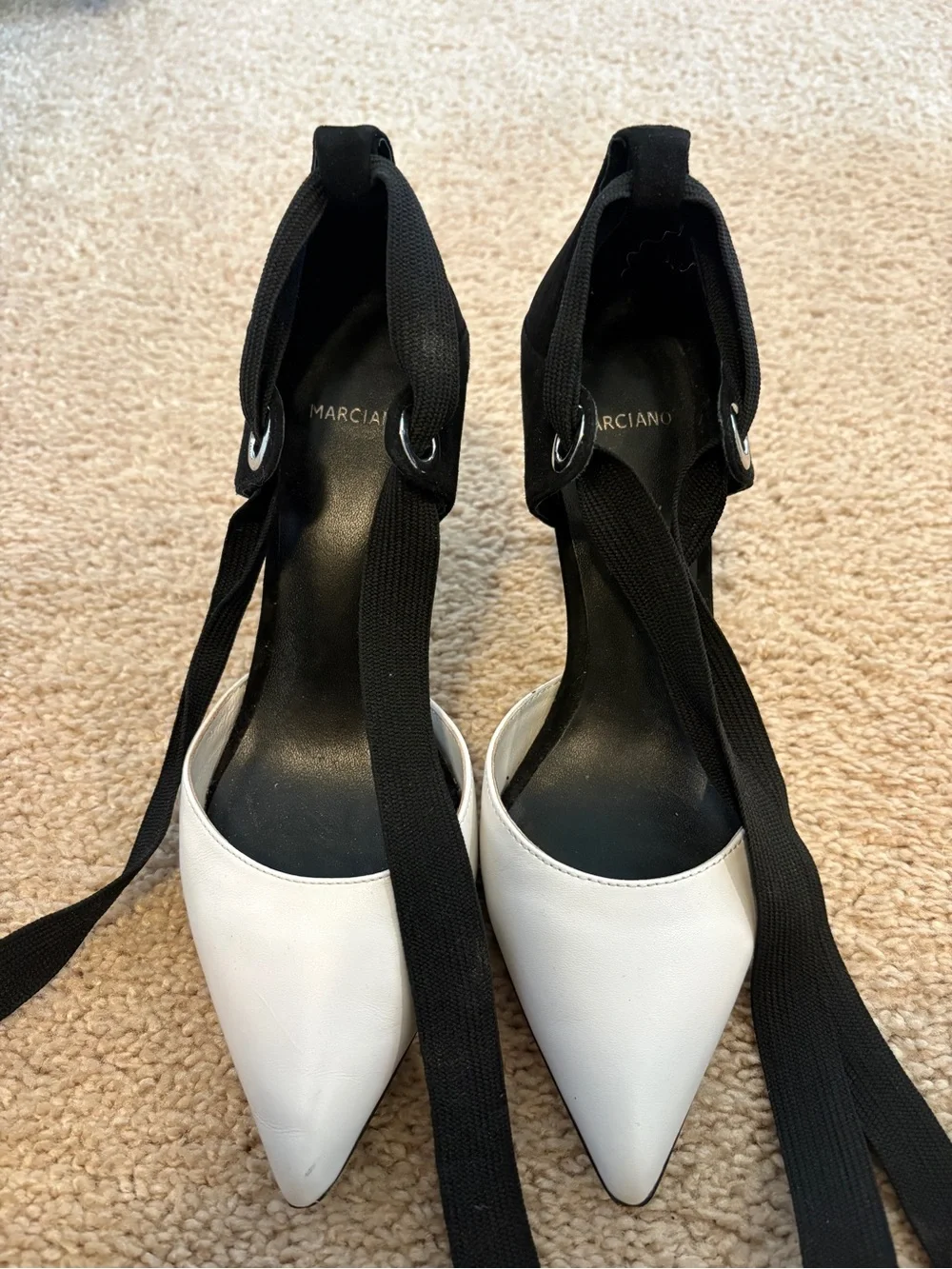 Guess Marciano White & Black Heels